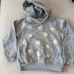 Zara Gray Hoodie with Cream Hearts